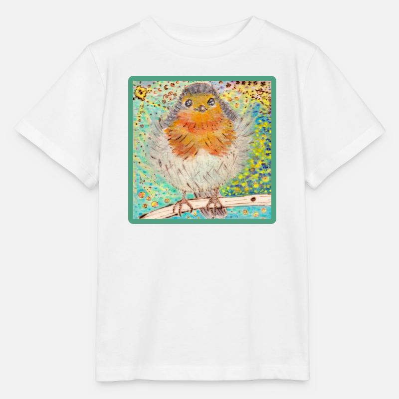 Rotkehlchen /Robin - Stanley/Stella Kinder T-Shirt MINI CREATOR - Weiß