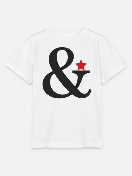 Ampersand mit rotem Sternakzent - Stanley/Stella Kinder T-Shirt MINI CREATOR - Weiß