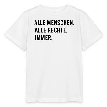All people, all rights, always – anti-racism - Stanley/Stella MINI CREATOR Kids’ T-Shirt - white - Front - Maike (125cm)