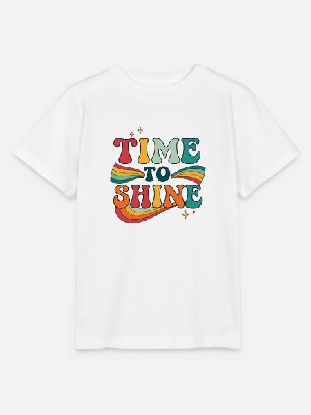 Zeit, Retro Rainbow zu leuchten - Stanley/Stella Kinder T-Shirt MINI CREATOR - Weiß