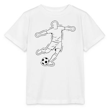 Fußball Dribbling Spieler Lauf Vektor - Stanley/Stella Kinder T-Shirt MINI CREATOR  - Weiß - Vorne - Maike (125cm)