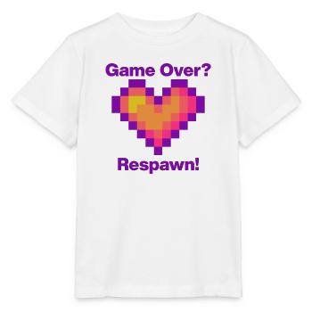 Game Over? Respawn mit Herz, Gamer Love Language - Stanley/Stella Kinder T-Shirt MINI CREATOR  - Weiß - Vorne - Maike (125cm)
