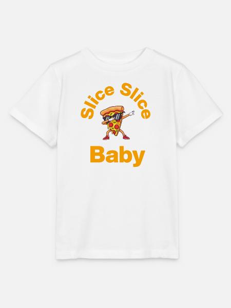 Slice Slice Baby – Pizza Vibes - Stanley/Stella Kinder T-Shirt MINI CREATOR  - Weiß