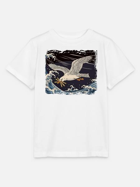 Möwen stiehlt Fries Lustig - Stanley/Stella Kinder T-Shirt MINI CREATOR - Weiß