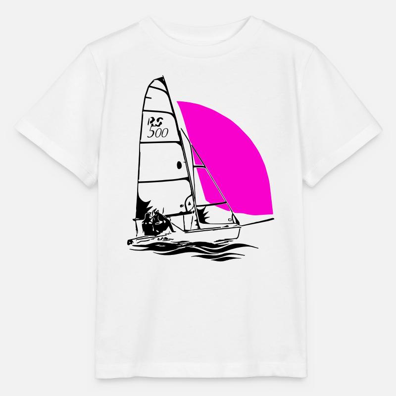 RS 500 Régate de dériveurs à voile voile de couleur - T-shirt bio MINI CREATOR Stanley/Stella Enfant - blanc