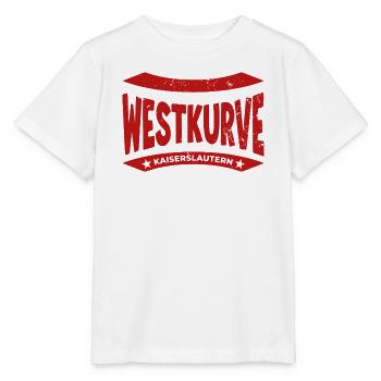 Kaiserslautern Stadion Westkurve Hoodie, Shirt - Stanley/Stella Kinder T-Shirt MINI CREATOR  - Weiß - Vorne - Maike (125cm)