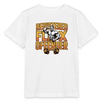 Registrierter Flex-Straftäter – Lustiges Fitness-T-Shirt - Stanley/Stella Kinder T-Shirt MINI CREATOR  - Weiß - Vorne - Maike (125cm)