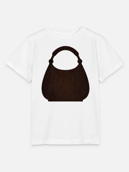 Braune Ledertaschentextur - Stanley/Stella Kinder T-Shirt MINI CREATOR - Weiß