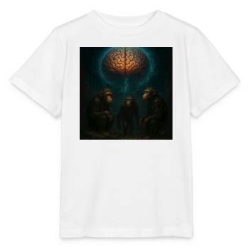 Gehirnlicht: Drei Affen im Traum - Stanley/Stella Kinder T-Shirt MINI CREATOR  - Weiß - Vorne - Maike (125cm)