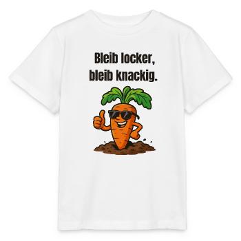 Karotte mit Stil: Locker Knackig - Stanley/Stella Kinder T-Shirt MINI CREATOR  - Weiß - Vorne - Maike (125cm)