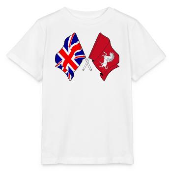 Kent-Flagge + Großbritannien-Flagge - Stanley/Stella Kinder T-Shirt MINI CREATOR  - Weiß - Vorne - Maike (125cm)
