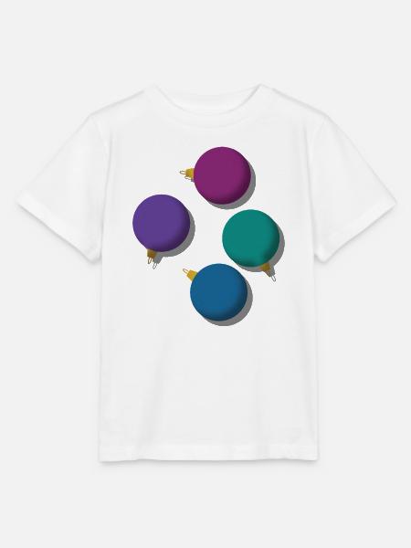 4 bunte Weihnachtskugeln - Stanley/Stella Kinder T-Shirt MINI CREATOR - Weiß