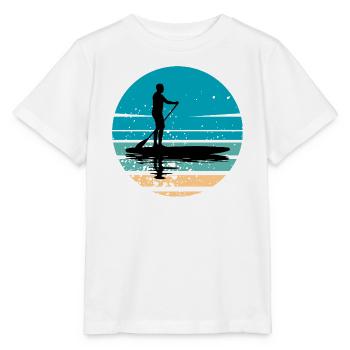 Paddleboard mit maritimer Atmosphäre im Retro-Stil - Stanley/Stella Kinder T-Shirt MINI CREATOR  - Weiß - Vorne - Maike (125cm)