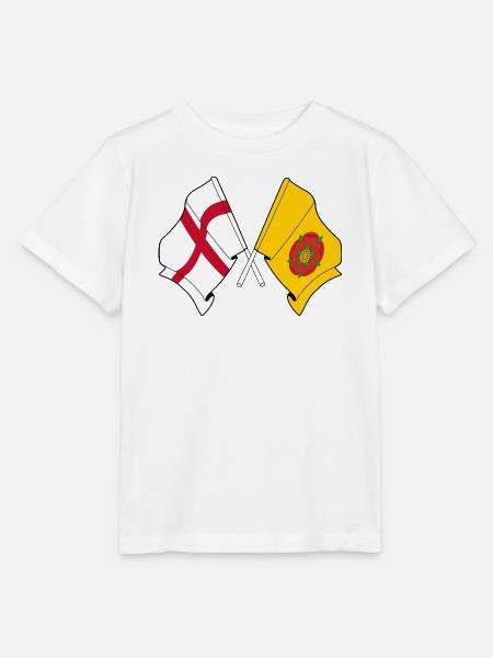 Lancashire & England Crossed - Stanley/Stella Kinder T-Shirt MINI CREATOR - Weiß