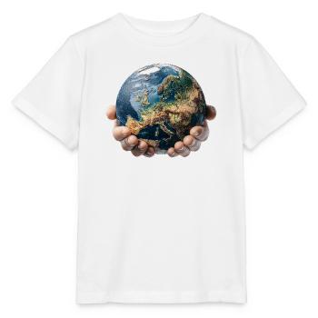 La Terre entre les mains : Responsabilité mondiale - T-shirt bio MINI CREATOR Stanley/Stella Enfant - blanc - Devant - Maike (125cm)