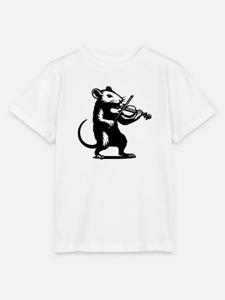 Violine spielende Ratte - Stanley/Stella Kinder T-Shirt MINI CREATOR - Weiß
