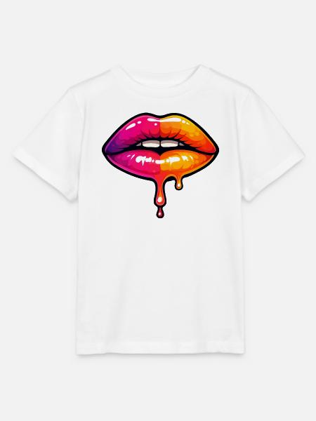 Tropfende Neonlippen - Stanley/Stella Kinder T-Shirt MINI CREATOR  - Weiß