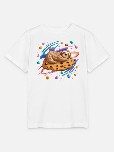 Weltraum-Sloth auf Keks - Stanley/Stella Kinder T-Shirt MINI CREATOR - Weiß