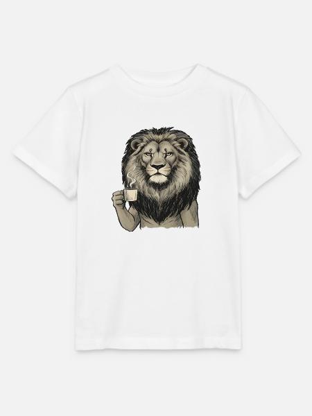 Kaffee Löwe Portrait - Stanley/Stella Kinder T-Shirt MINI CREATOR - Weiß