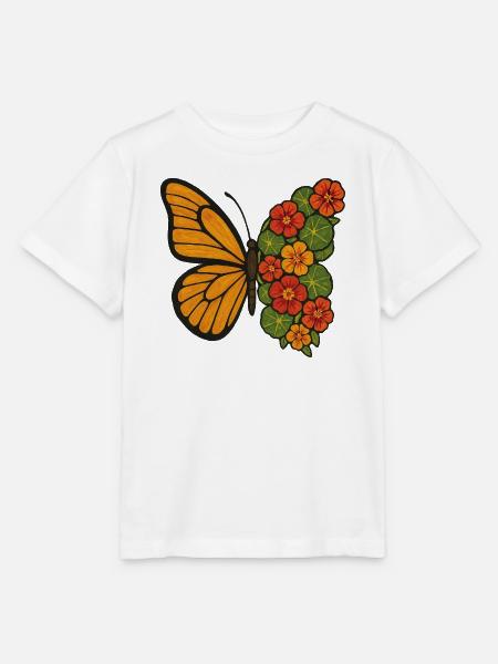 Butterfly Bloom Split - Stanley/Stella Kinder T-Shirt MINI CREATOR - Weiß
