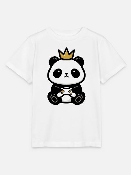 Panda sticker gamer krone - Stanley/Stella Kinder T-Shirt MINI CREATOR - Weiß