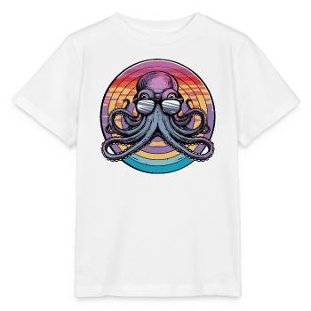 Octopus Retro Surf - Stanley/Stella Kinder T-Shirt MINI CREATOR  - Weiß - Vorne - Maike (125cm)