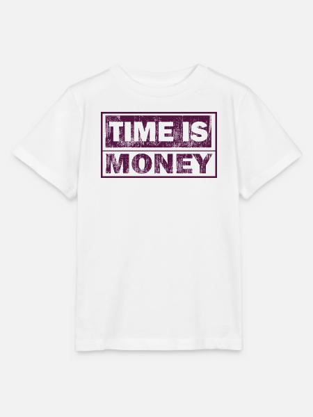 Zeit ist Geld – grafischer Textdruck - Stanley/Stella Kinder T-Shirt MINI CREATOR - Weiß