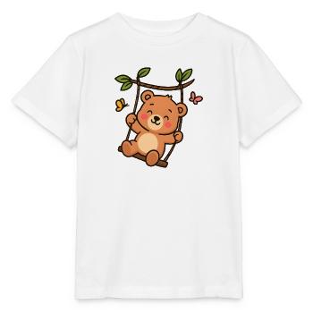 Kleiner Bär auf Schaukel - Stanley/Stella Kinder T-Shirt MINI CREATOR  - Weiß - Vorne - Maike (125cm)