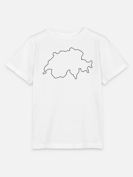 Schweiz Land Outline - Stanley/Stella Kinder T-Shirt MINI CREATOR  - Weiß