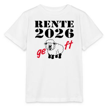 Pension 2026, terminé - T-shirt bio MINI CREATOR Stanley/Stella Enfant - blanc - Devant - Maike (125cm)