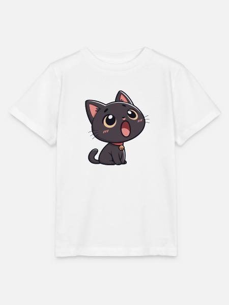 Schwarze Katze voller Ehrfurcht - Stanley/Stella Kinder T-Shirt MINI CREATOR - Weiß