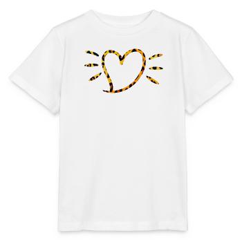 Leopard Heart with Sun Rays - Stanley/Stella MINI CREATOR Kids’ T-Shirt - white - Front - Maike (125cm)