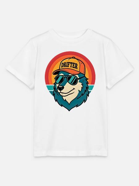 Drifter Wolf Sonnenuntergangs-Tee - Stanley/Stella Kinder T-Shirt MINI CREATOR  - Weiß