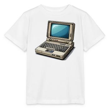 Laptop Retro Computer Vintage Style Illustration - Stanley/Stella MINI CREATOR Kids’ T-Shirt - white - Front - Maike (125cm)