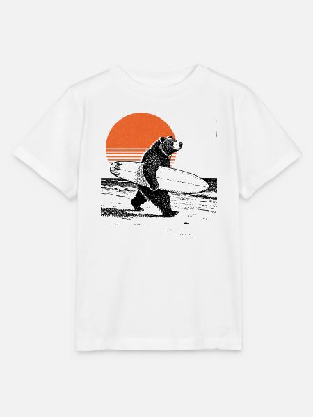 Bär mit Board - Stanley/Stella Kinder T-Shirt MINI CREATOR - Weiß