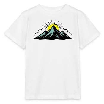 Berge Wolken Gipfel - Stanley/Stella Kinder T-Shirt MINI CREATOR  - Weiß - Vorne - Maike (125cm)