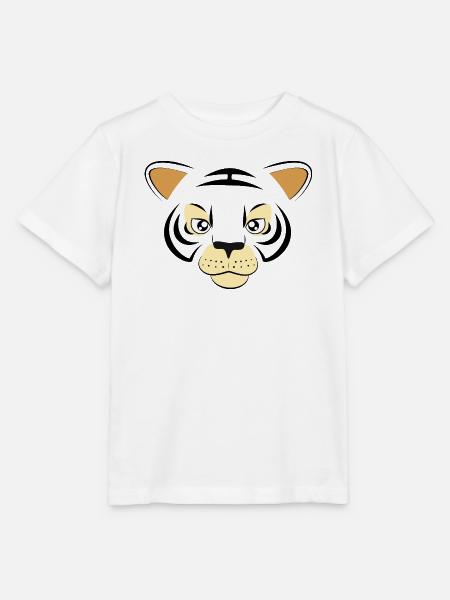Cooles Tigergesicht-Grafik große Katzen-Wildtierkunst - Stanley/Stella Kinder T-Shirt MINI CREATOR - Weiß