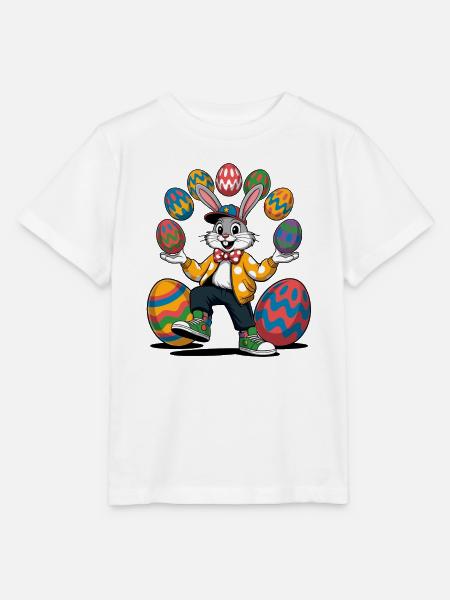Osterhasen-Show mit bunten Eiern - Stanley/Stella Kinder T-Shirt MINI CREATOR - Weiß