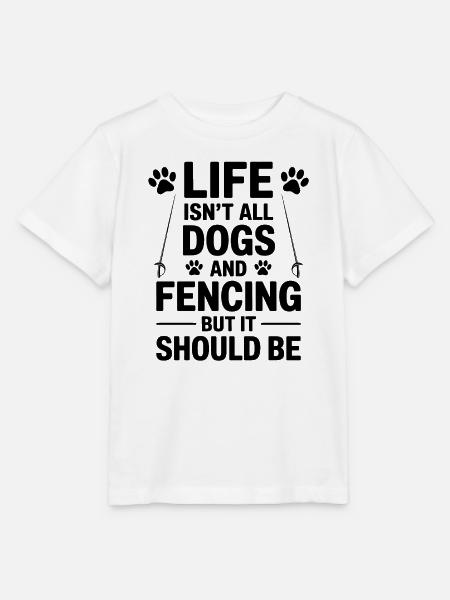 Fechten Sprüche Hunde Lustiges Fechten Geschenk - Stanley/Stella Kinder T-Shirt MINI CREATOR - Weiß