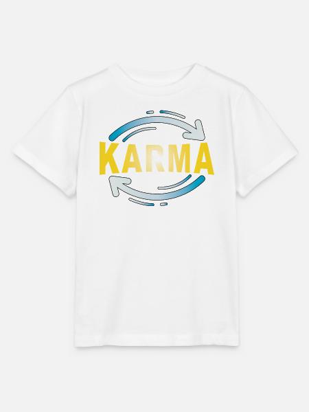 Karma - Minimalistisches Statement Design - Stanley/Stella Kinder T-Shirt MINI CREATOR - Weiß