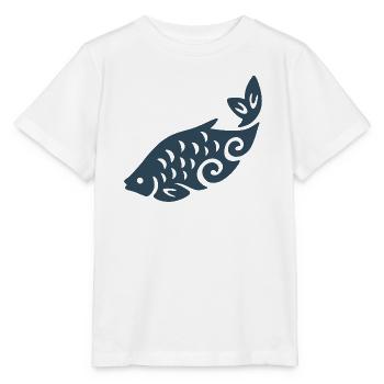Swirl Fish Silhouette - Stanley/Stella MINI CREATOR Kids’ T-Shirt - white - Front - Maike (125cm)