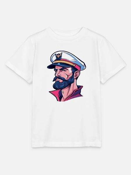 Kapitän im Neon-Comicstil - Stanley/Stella Kinder T-Shirt MINI CREATOR - Weiß