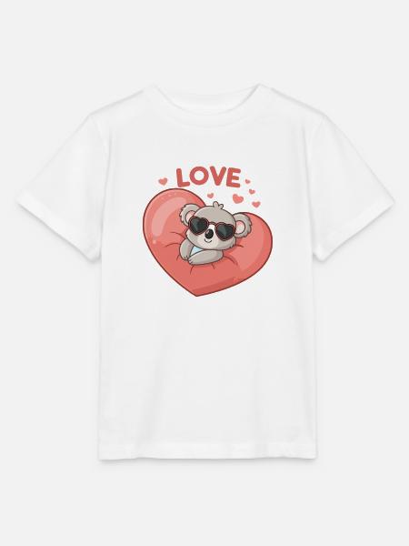Koala-Liebe auf Pink Heart - Stanley/Stella Kinder T-Shirt MINI CREATOR  - Weiß