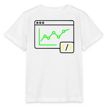 Web Analyse Chart Coding Browser Vektor - Stanley/Stella Kinder T-Shirt MINI CREATOR  - Weiß - Vorne - Maike (125cm)