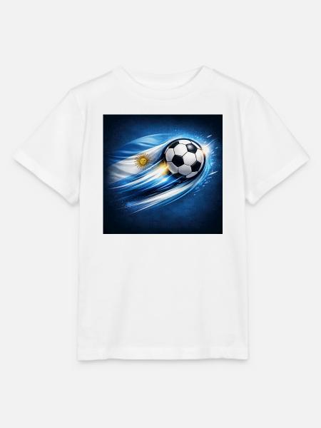 Argentinische Flagge trifft Fußballwirbel - Stanley/Stella Kinder T-Shirt MINI CREATOR - Weiß