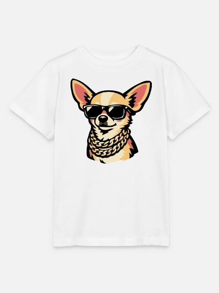Chihuahua mit Sonnenbrille - Stanley/Stella Kinder T-Shirt MINI CREATOR - Weiß