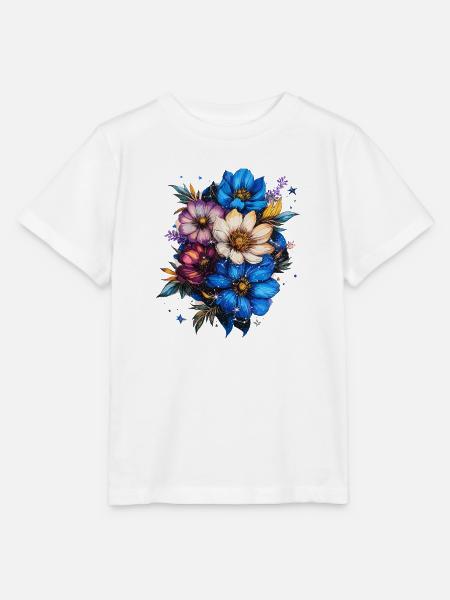 Blütenkosmos Farbexplosion - Stanley/Stella Kinder T-Shirt MINI CREATOR - Weiß