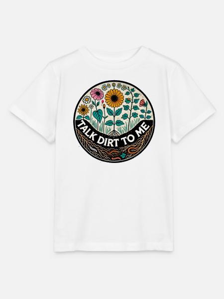 Talk Dirt To Me Blumenabzeichen - Stanley/Stella Kinder T-Shirt MINI CREATOR  - Weiß