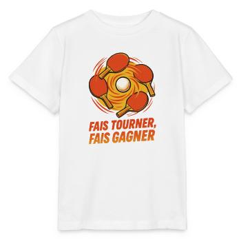 Spin Make Win - Ping Pong - Stanley/Stella MINI CREATOR Kids’ T-Shirt - white - Front - Maike (125cm)
