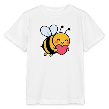 Joyeuse abeille avec le cœur - T-shirt bio MINI CREATOR Stanley/Stella Enfant - blanc - Devant - Maike (125cm)